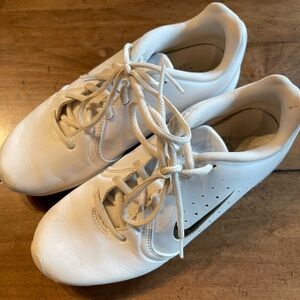 Nike White Leather Golf/Training Shoes with Black Swoosh